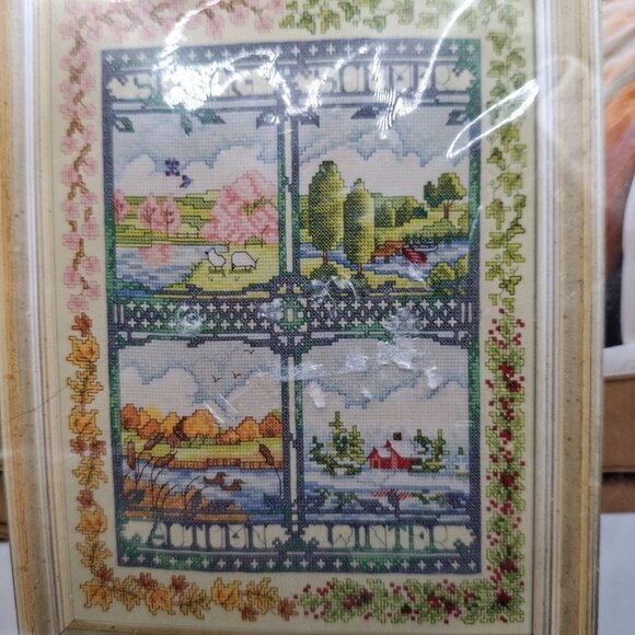 Bucilla Four Seasons Cross Stitch Kit 45572 Finished size 12.5 x 9.5 - Picture 3 of 5
